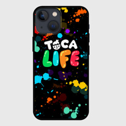 Чехол для iPhone 13 mini Toca Boca Rainbow paints Тока бока радужные краски