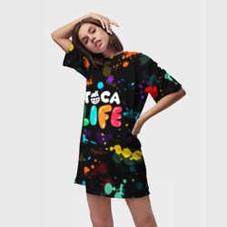 Платье-футболка 3D Toca Boca Rainbow paints Тока бока радужные краски - фото 2
