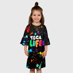 Детское платье 3D Toca Boca Rainbow paints Тока бока радужные краски - фото 2