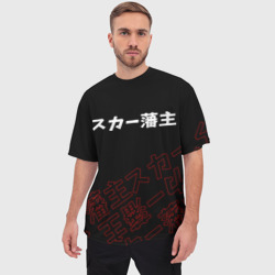 Мужская футболка oversize 3D Scarlxrd red style logo - фото 2