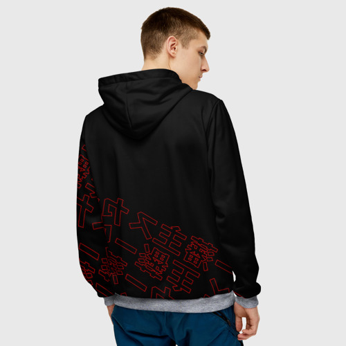 Мужская толстовка 3D Scarlxrd red style logo, цвет меланж - фото 4