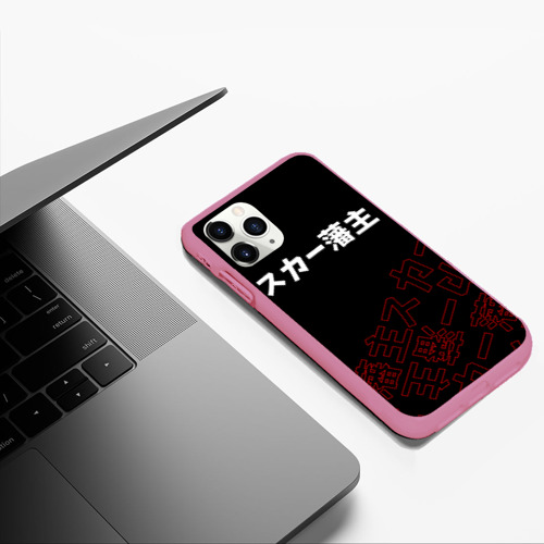 Чехол для iPhone 11 Pro Max матовый Scarlxrd red style logo, цвет малиновый - фото 5