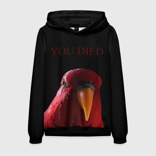 Мужская толстовка 3D Красный попугай Red parrot