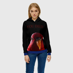 Женская толстовка 3D Красный попугай Red parrot - фото 2