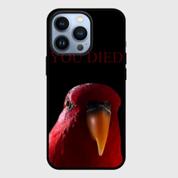 Чехол для iPhone 13 Pro Красный попугай Red parrot