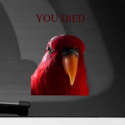 Наклейка на автомобиль Красный попугай wuewuewuewuewue