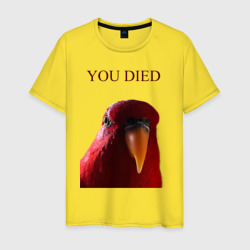 Мужская футболка хлопок Красный попугай wuewuewuewuewue