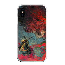 Чехол для iPhone XS Max матовый Sekiro Самурай против дракона