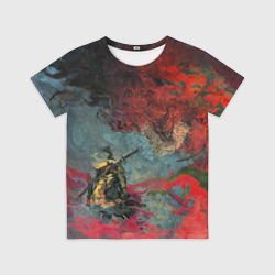 Детская футболка 3D Sekiro Самурай против дракона