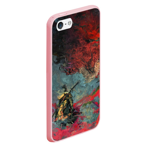 Чехол для iPhone 5/5S матовый Sekiro Самурай против дракона, цвет баблгам - фото 3