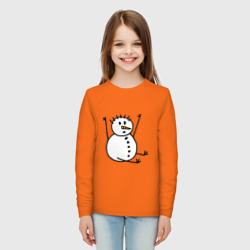 Детский лонгслив хлопок Снеговик в дудл-стиле - фото 2