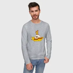 Мужской лонгслив хлопок The Beatles. Yellow Submarine в дудл стиле - фото 2