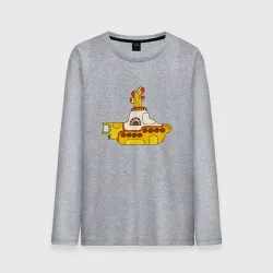 Мужской лонгслив хлопок The Beatles. Yellow Submarine в дудл стиле