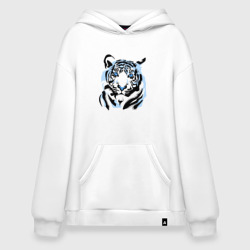 Худи SuperOversize хлопок Line Blue Tiger