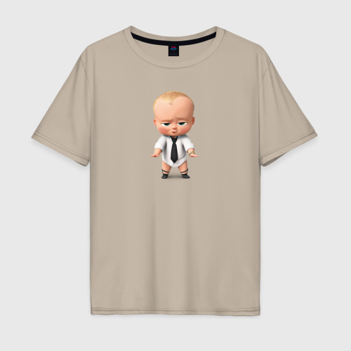Мужская футболка хлопок Oversize с принтом Босс Молокосос, вид спереди #2