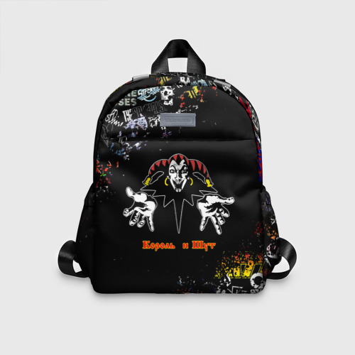 Детский рюкзак с принтом Лого рок групп, вид спереди №1