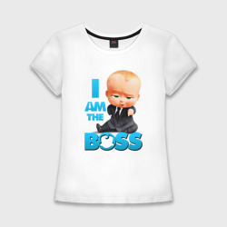 Женская футболка хлопок Slim Босс Молокосос - I am the Boss