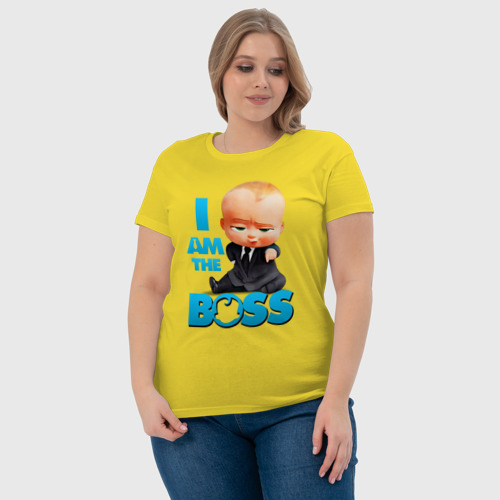 Женская футболка хлопок с принтом Босс Молокосос - I am the Boss, фото #4