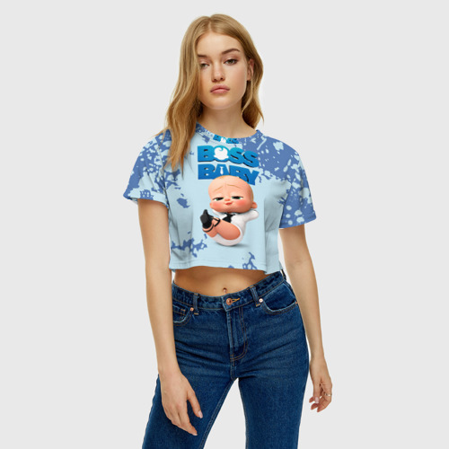 Женская футболка Crop-top 3D Boss Baby Босс Молокосос, цвет 3D печать - фото 3