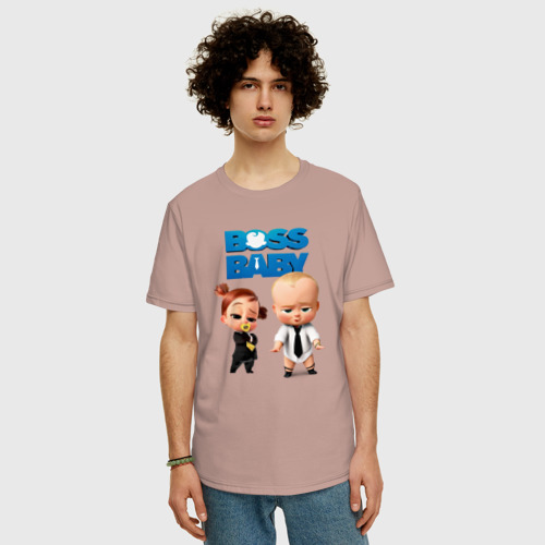 Мужская футболка хлопок Oversize с принтом Бос Молокосос 2, фото на моделе #1