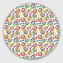 Круглый коврик для мышки Бигль красочный дизайн