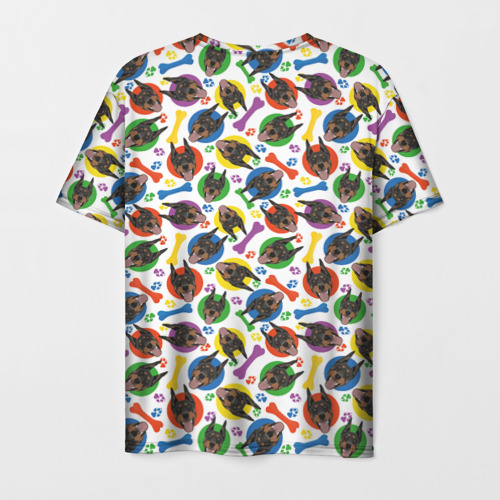 Мужская футболка 3D Доберман красочный дизайн, цвет 3D печать - фото 2