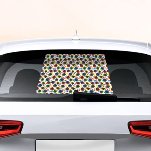 Наклейка на авто - для заднего стекла Доберман красочный дизайн