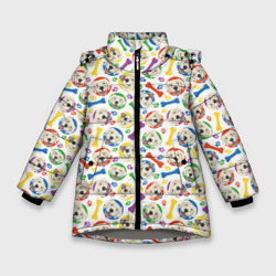 Зимняя куртка для девочек 3D Золотистый Ретривер красочный дизайн