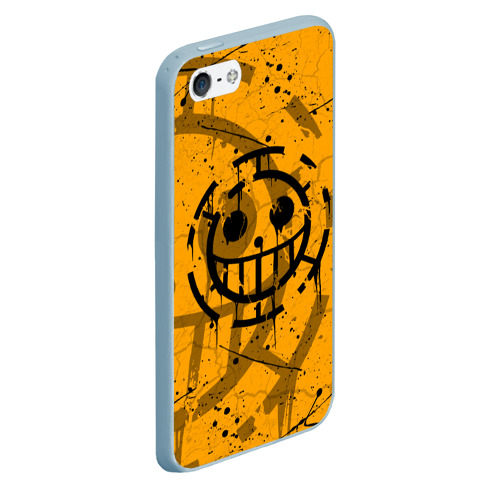 Чехол для iPhone 5/5S матовый One piece пираты лого, цвет голубой - фото 3