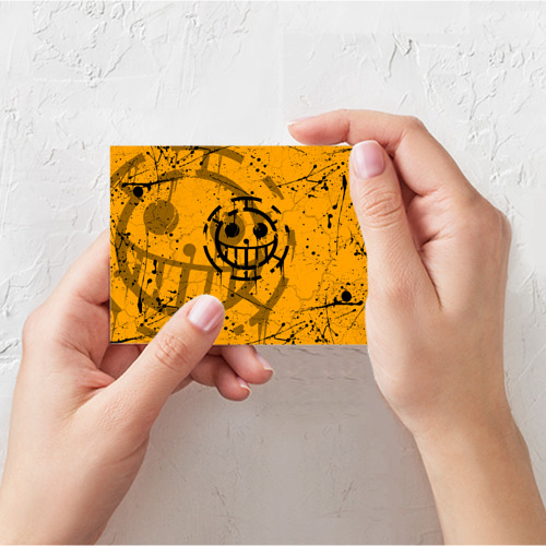 Поздравительная открытка One piece пираты лого, цвет белый - фото 3