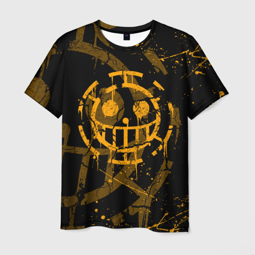 Мужская футболка 3D Ван Пис пираты жёлтый лого, цвет 3D печать