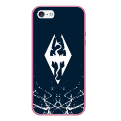 Чехол для iPhone 5/5S матовый The Elder Scrolls skyrim эмблема дракона