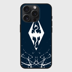 Чехол силиконовый для Apple iPhone 15 Pro матовый The Elder Scrolls skyrim эмблема дракона