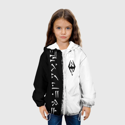 Детская куртка 3D The Elder Scrolls skyrim Fus ro dah чёрно белый, цвет белый - фото 4