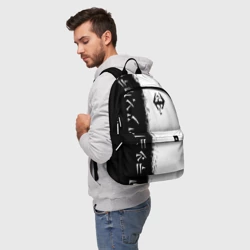 Рюкзак 3D The Elder Scrolls skyrim Fus ro dah чёрно белый - фото 2