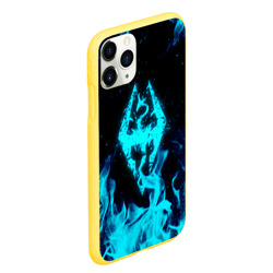Чехол для iPhone 11 Pro Max матовый Скайрим неоновый огонь TES skyrim dragon - фото 2
