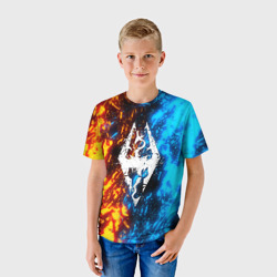 Детская футболка 3D TES skyrim battle fire битва огней - фото 2