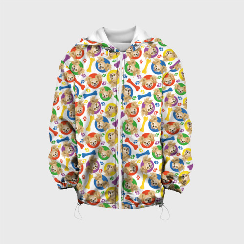 Детская куртка 3D Чихуахуа красочный дизайн, цвет белый