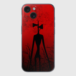 Чехол для iPhone 15 силиконовый с защитой камеры Сиреноголовый в тёмном лесу