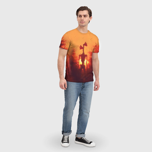 Мужская футболка 3D Сиреноголовый на закате, цвет 3D печать - фото 5