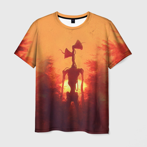 Мужская футболка 3D Сиреноголовый на закате, цвет 3D печать