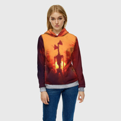 Женская толстовка 3D Сиреноголовый на закате - фото 2