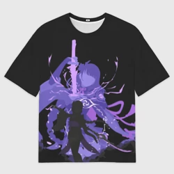 Мужская футболка oversize 3D Genshin Impact Raiden