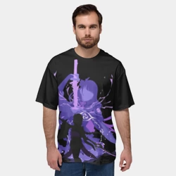 Мужская футболка oversize 3D Genshin Impact Raiden - фото 2