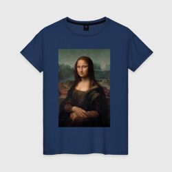 Женская футболка хлопок Работа Леонардо да Винчи Мона Лиза дель Джокондо 1503-1506