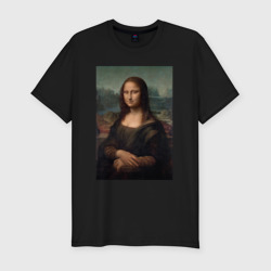 Приталенная футболка Леонардо да Винчи Мона Лиза  дель Джокондо (1503-1506) (Мужская)
