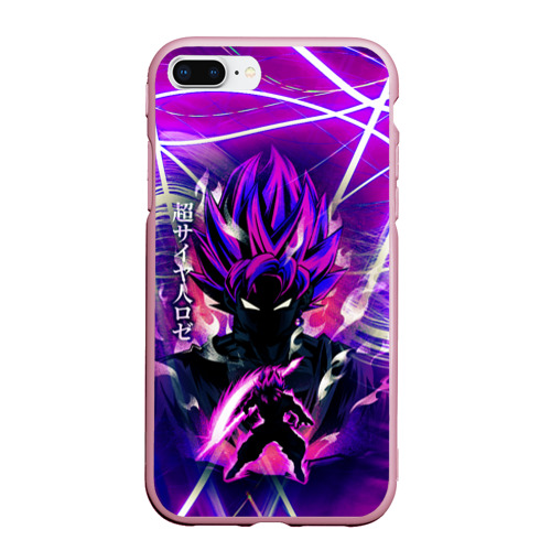 Чехол для iPhone 7Plus/8 Plus матовый Гоку Блек Anime Dragon Ball Super Saiyan, цвет розовый