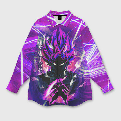 Мужская рубашка oversize 3D Гоку Блек Anime Dragon Ball Super Saiyan, цвет белый