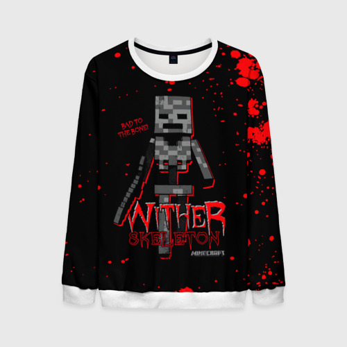 Мужской свитшот 3D Wither skeleton, цвет белый