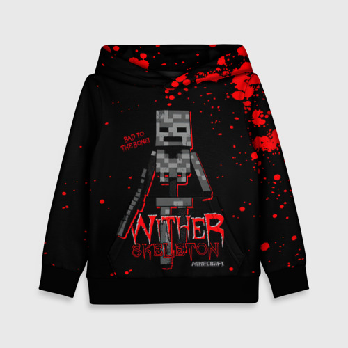 Детская толстовка 3D Wither skeleton, цвет черный